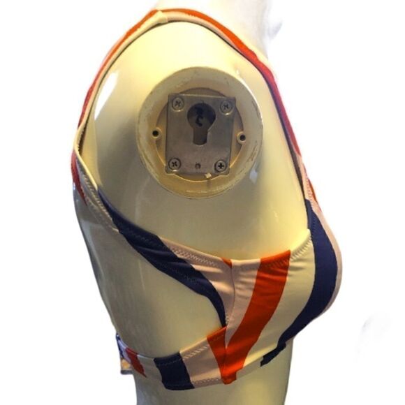 Old Navy striped swim bikini high-neck size small - Picture 3 of 6